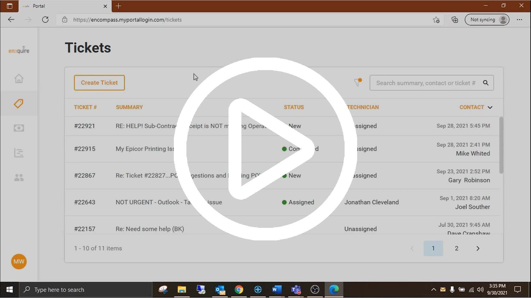 Enquire Support Desk Managed Services and Customer Portal